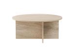 Mid.you Couchtisch, Creme, Holzwerkstoff, Holzoptik, rund, 90x40x90 cm, einfacher Aufbau, Wohnzimmer, Wohnzimmertische, Couchtische