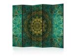 artgeist , Türkis, Goldfarben , Holz, Kunststoff, Textil , Kiefer , massiv , Mandala , 225x172x3 cm , Motiv auf Vorder- und Rückseite, Akustikschaumstoff ,