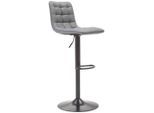 Livetastic , Grau, Schwarz , Metall, Textil , Füllung: Schaumstoff , 42x109.5x52 cm , Sitzfläche 360° drehbar , Esszimmer, Barmöbel, Barhocker