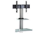 TV-Rack Zental ca. 80x111 cm Silber/Transpar.