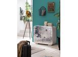 Kommode SIT "Schrank Airman Mangoholz + MDF mit Alu‑Beschlägen & Zierschrauben", silber (silberfarben), B:90cm H:80cm T:40cm, Aluminium, Holzwerkstoff, Sideboards, Kommode, Industrielles Flugzeug‑Design mit hochwertigem Aluminium‑Look