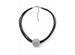Kette mit Anhänger "Crystal", Damen, Gr. onesize, Metall, schwarz, COLLEZIONE ALESSANDRO, Basic, Halsketten, mit Glassteinen