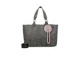 Henkeltasche FRITZI AUS PREUSSEN "Izzy Vintage", Damen, Gr. B/H/T: 42cm x 29cm x 42cm, schwarz, Lederimitat, unifarben, Taschen, mit Taschen-Anhänger und Schlüsselschlange