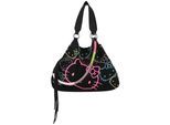 Schultertasche FRITZI AUS PREUSSEN "Izzy Medium Limited Head Flocked", Mädchen, Gr. B/H/T: 15cm x 29cm x 42cm, schwarz, Baumwolle, bedruckt, Taschen Schultertasche, mit tollen Hello Kitty-Prints