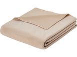 Wohndecke ESTELLA "Trevi", beige (sand), B:160cm L:200cm, Baumwolle, Mischgewebe, Polyester, Wohndecken, Wohndecke, mit Häkeleinfassung, Kuscheldecke