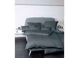 Bettwäsche JANINE "Colors", grau (anthrazit), B/L: 240cm x 220cm, 1 Stk., 2 Stk., Mako-Satin, B/L: 80cm x 80cm & 80cm x 80cm, 3 Stk., Mako-Satin, Obermaterial: 100% Baumwolle, Bettwäsche, Bettwäsche, feinfädige uni Bettwäsche für alle Jahreszeiten, Markenreißverschluss