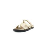 Sandale FINDLAY "DRIES", Damen, Gr. 38, goldfarben, Lederimitat, Schuhe Sandale, mit ergonomischem Fußbett und Klettverschluss