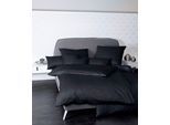 Bettwäsche JANINE "Colors", schwarz, B/L: 240cm x 220cm, 1 Stk., 2 Stk., Mako-Satin, B/L: 80cm x 80cm & 80cm x 80cm, 3 Stk., Mako-Satin, Obermaterial: 100% Baumwolle, Bettwäsche, Bettwäsche, feinfädige uni Bettwäsche für alle Jahreszeiten, Markenreißverschluss
