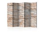 artgeist , Weiß, Beige , Holz, Kunststoff, Textil , Kiefer , massiv , Mauer , 225x172x3 cm , Motiv auf Vorder- und Rückseite, Akustikschaumstoff , Kleinmöbel, Paravents