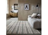 Teppich FLAIR RUGS "VEYA STRIPE", beige (natürlich), B:160cm H:0mm L:230cm, Oberfläche: 59% Wolle, 25% Polyester, 16% Synthetik. Rückseite: 59% Wolle, 25% Polyester, 16% Synthetik, Teppiche, Teppich