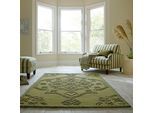 Teppich FLAIR RUGS "SABLE VINTAGE WOOL", grün, B:160cm H:12mm L:230cm, Oberfläche: 88% Wolle, 12% Polyester. Rückseite: 47% Baumwolle, 32% Polyester, 21% Viskose, Teppiche, Teppich