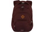 Laptoprucksack TRAVELITE "BASICS Melange", Gr. B/H/T: 31cm x 45cm x 16cm, rot (bordeaux), Polyester, unifarben, Basic, Rucksäcke Laptoprucksack, ideal für Freizeit, Arbeit, Schule und Reisen