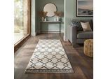 Teppich FLAIR RUGS "ALLIA DIAMOND", monochrom, B:80cm H:8mm L:300cm, Oberfläche: 100% Polypropylen. Rückseite: 60% Baumwolle, 31% Polyester, 9% Synthetik, Teppiche, Teppich