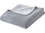 Wohndecke OTTO HOME "Greta", grau, B:150cm L:200cm, Baumwolle, Kunstfaser, Wohndecken, Wohndecke, in Wendeoptik mit Zierstich, Kuscheldecke, mit 50% Baumwolle