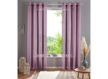 Gardine OTTO HOME "Mara" Gr. 2, rosa (rose), B:140cm H:175cm, Polyester, Gardinen, Gardine, transparent, Leinen Optik, monochrom, basic