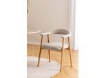 Esszimmerstuhl ACTONA GROUP "Addi, Stuhl, 2er-Set, gepolstert, Moderner Stil, Gestell aus Eiche", grau (, eiche, eiche, beige), B:56cm H:75,5cm T:54cm, 96% Polyester, 4% Acryl, Stühle, Esszimmerstuhl, 2er-Set, gepolstert, Bezug in verschiedenen Farben erhältlich