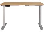 Schreibtisch GERMANIA "Jet", beige (navarra, eiche, nachbildung, silber, silber, navarra, eiche, nachbildung), B:120cm H:72cm T:80cm, Tische, Schreibtisch, moderne Farbvariationen, Breite 120/140/160/180 cm, Made in Germany