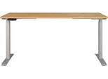 Schreibtisch GERMANIA "Jet", beige (navarra, eiche, nachbildung, silber, silber, navarra, eiche, nachbildung), B:160cm H:72cm T:80cm, Tische, Schreibtisch, moderne Farbvariationen, Breite 120/140/160/180 cm, Made in Germany