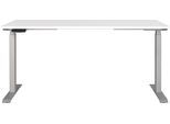 Schreibtisch GERMANIA "Jet", weiß (weiß, silber, silber, weiß), B:160cm H:72cm T:80cm, Tische, Schreibtisch, moderne Farbvariationen, Breite 120/140/160/180 cm, Made in Germany