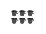 Tasse VILLEROY & BOCH "Kaffeetasse Manufacture Rock 150 ml 6er Set schwarz", schwarz, 6 tlg., Porzellan, Trinkgefäße, Tasse
