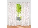 Gardine OTTO HOME "Bene" Gr. 1, grau (taupe), B:140cm H:145cm, Polyester, Polyester, Gardinen, Gardine, Transparent, gemustert, glatt, verschiedene Größen