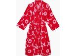 Bademantel MARIMEKKO "UNIKKO" Gr. M, rosa, rot, M, Frottier, Hausmäntel, Bademantel, 100% Baumwolle, angenehm weich