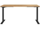 Schreibtisch GERMANIA "Jet", braun (navarra, eiche, nachbildung, schwarz, schwarz, navarra, eiche, nachbildung), B:160cm H:72cm T:80cm, Tische, Schreibtisch, moderne Farbvariationen, Breite 120/140/160/180 cm, Made in Germany
