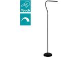 EGLO Stehlampe "LAROA LED Stehleuchte, Touchsensor, 4-step dimming, modern", schwarz, 1, Ø 21cm H: 130cm, Leuchten, Standlampe, LED Bürolampe, beweglicher Leuchtenkopf, 53,5x21x130cm, Stehlampe