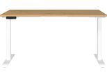 Schreibtisch GERMANIA "Jet", beige (grandson, eiche, nachbildung, weiß, weiß, grandson, eiche, nachbildung), B:140cm H:72cm T:80cm, Tische, Schreibtisch, moderne Farbvariationen, Breite 120/140/160/180 cm, Made in Germany