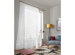 Gardine OTTO HOME "Eby" Gr. 2, weiß, B:300cm H:120cm, Satin, Polyester, Gardinen, Gardine, Vorhang, Fertiggardine, Store, transparent, Topseller