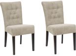 Esszimmerstuhl HOME AFFAIRE "Queen", beige (creme, wenge), B:46cm H:93cm T:64cm, Polyester, Stühle, Esszimmerstuhl, Polsterstuhl mit Knopfheftung, 2er, 4er oder 6er Set