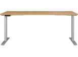Schreibtisch GERMANIA "Jet", beige (navarra, eiche, nachbildung, silber, silber, navarra, eiche, nachbildung), B:180cm H:72cm T:80cm, Tische, Schreibtisch, moderne Farbvariationen, Breite 120/140/160/180 cm, Made in Germany