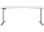 Schreibtisch GERMANIA "Jet", weiß (weiß, silber, silber, weiß), B:180cm H:72cm T:80cm, Tische, Schreibtisch, moderne Farbvariationen, Breite 120/140/160/180 cm, Made in Germany