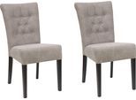 Esszimmerstuhl HOME AFFAIRE "Queen", grau (grau, wenge), B:46cm H:93cm T:64cm, Polyester, Stühle, Esszimmerstuhl, Polsterstuhl mit Knopfheftung, 2er, 4er oder 6er Set