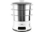 TEFAL Dampfgarer "Convenient Series Deluxe", bunt (silberfarben), B:32,8cm H:32,1cm T:32,8cm, Dampfgarer, Touchscreen, 8 Programme,3 Ebenen, Edelstahlbehälter, VC502D
