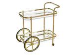 Mid.you Servierwagen, Messing, Metall, Glas, Uni, 73x74x38 cm, Flaschenfach, Esszimmer, Barmöbel, Barwagen