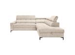 Carryhome Ecksofa , Beige , Textil , Ottomane rechts, L-Form , 254x212 cm , Made in EU , Liegefunktion, seitenverkehrt erhältlich, Schlafen auf Sitzhöhe, Rücken echt , Wohnzimmer, Sofas & Couches, Wohnlandschaften, Ecksofas