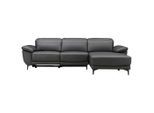 Xora Ecksofa Ronald, Schwarz, Metall, Kunststoff, Echtleder, Kombination Echtleder/Lederlook, Büffelleder, 3-Sitzer, Ottomane rechts, L-Form, 269x164 cm, seitenverkehrt erhältlich, Rücken echt, motorische Relaxfunktion, Wohnzimmer, Sofas & Couches, Wohnlandschaften, Ecksofas