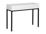 Hom`in Konsolentisch, Schwarz, Weiß, Metall, Holzwerkstoff, 2 Schublade(n) Schubladen, rechteckig, eckig, 35x77x100 cm, Bsci, Wohnzimmer, Wohnzimmertische, Konsolentische