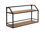 Livetastic Wandregal, Natur, Schwarz, Holz, Metall, Tanne,Tanne, massiv, 2 Fächer, 70x36.5x20 cm, Fsc, Küchen, Küchenmöbel, Küchenregale