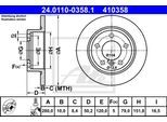 ATE Bremsensatz, Scheibenbremse ijf141dyk1 Hinterachse voll 280mm 10mm für BMW MINI