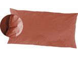 Kissenbezüge PRIMERA "Kissenbezüge »Stone Washed«, Primera (2 Stück)", rot (rostrot), B:40cm L:80cm, Renforcé, Obermaterial: 100% Baumwolle, Kissenbezüge, mit Stone-Washed Optik
