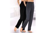 Schlupfhose FEEL GOOD, Damen, Gr. 24/25, Kurzgrößen, schwarz (schwarz, graphit), 70% Polyester, 30% Viskose, unifarben, Hosen Schlupfhose