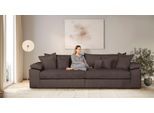 Big-Sofa HOME AFFAIRE "Soft&Cosy XXL, B: 303 cm - OTTO. Verlässliche Qualität.", dunkelbraun, B:303cm T:123cm, 100% Polyester, Sofas, Big-Sofa, Mega-Sofa, Cord oder Chenille-Struktur, mit Federkern & 4 Zierkissen