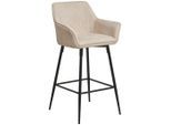 Mid.you Barhocker, Schwarz, Beige, Holz, Metall, Textil, Pappel, Sperrholz, Rundrohr, 57x105x57 cm, Bsci, inklusive Armlehnen, Esszimmer, Barmöbel, Barhocker