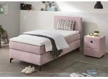 Boxspringbett JOCKENHÖFER GRUPPE "Alinas" inkl. Topper", rosa (altrosa 369, 05), B:94cm L:211cm, Bezug Bett: Feinstruktur (100% Polyester);Topper und Matratzenspiegel: 100% Polyester, Komplettbetten, Boxspringbett, erhältlich in unterschiedlichen Breiten und Farbvarianten