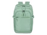 Laptoprucksack TRAVELITE "KICK OFF Reiserucksack", Gr. B/H/T: 25cm x 40cm x 20cm, grün (salbei), Polyester, unifarben, Basic, Rucksäcke Laptoprucksack