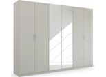 Drehtürenschrank RAUCH "Kleiderschrank Schrank Garderobe Ankleide PURE BY QUADRA SPIN", grau (seidengrau), B:271cm H:210cm T:54cm, Holzwerkstoff, Schränke, Drehtürenschrank, in puristischem Design mit Griffen in Alufarben MADE IN GERMANY