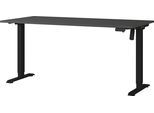 Schreibtisch GERMANIA "Boras", grau (graphit, schwarz, schwarz, graphit), B:160cm H:120cm T:80cm, Tische, Schreibtisch, Breite 120/140/160 cm, Metallgestell in vers. Farben, Made in Germany