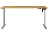 Schreibtisch GERMANIA "Boras", silber (grandson, eiche, nachbildung, silber, silber, grandson, eiche, nachbildung), B:160cm H:120cm T:80cm, Tische, Schreibtisch, Breite 120/140/160 cm, Metallgestell in vers. Farben, Made in Germany